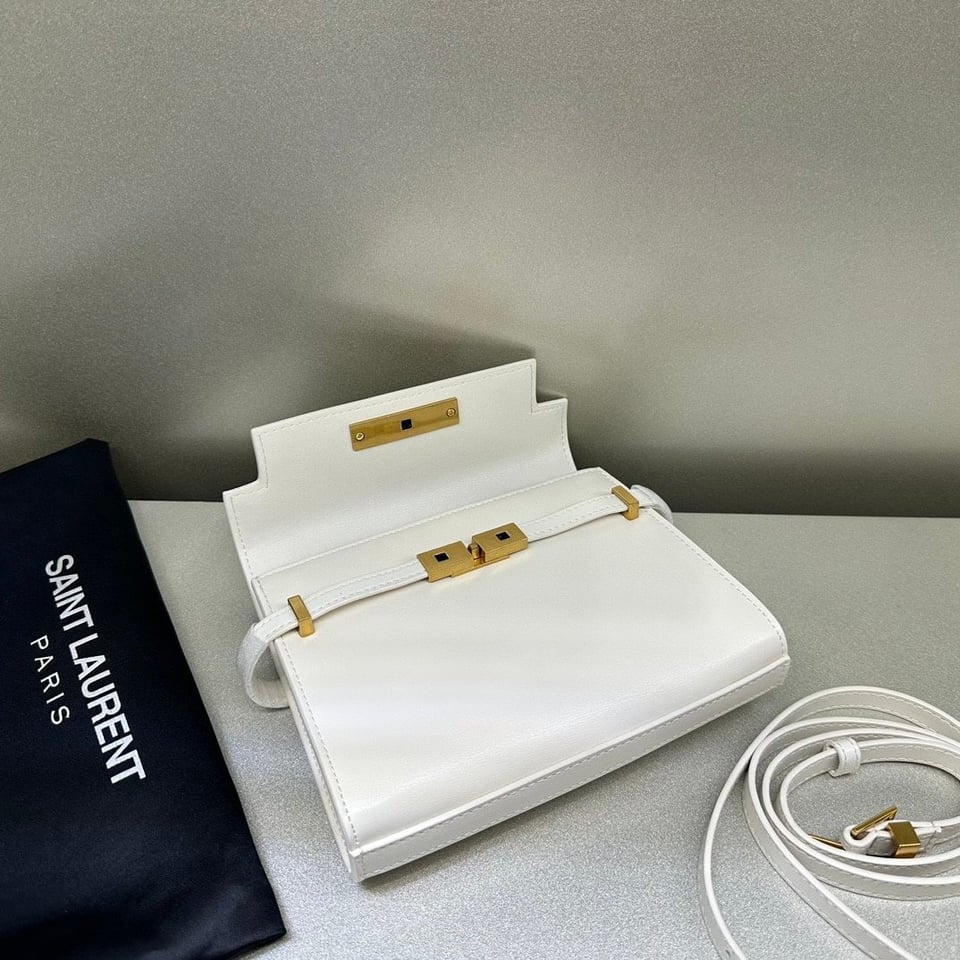 Saint Laurent Manhattan Small Shoulder Bag In Box Saint Laurent Leather White 19Cm view 5