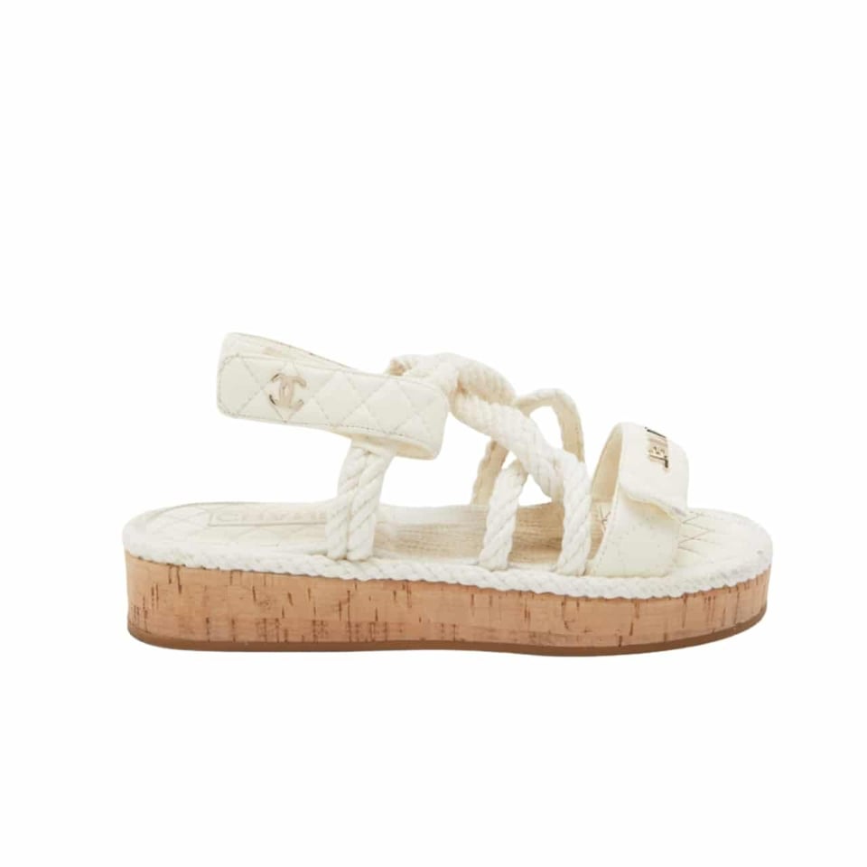 Chanel Rope Sandals Strap White view 2
