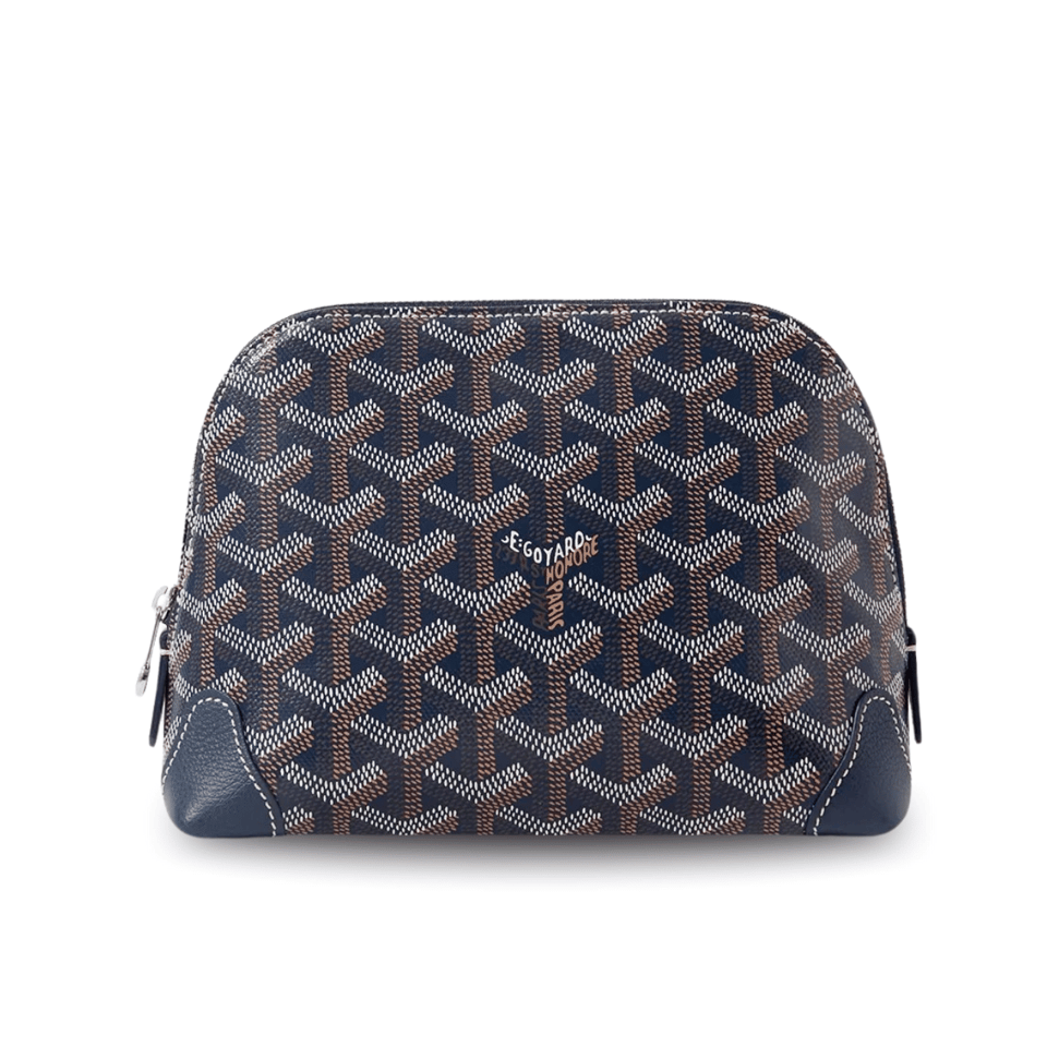 Goyard Vendôme Cosmetic Pouch 17cm Navy Goyardine Canvas And Calfskin Trim view 2
