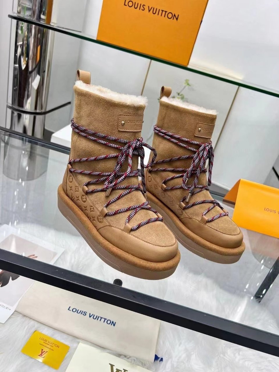 Louis Vuitton Aspen Platform Ankle Boot Beige 1Ac767 view 5