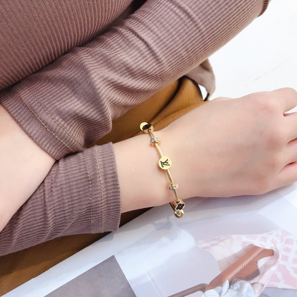 Louis Vuitton Lv Monogram Bracelet Gold view 8