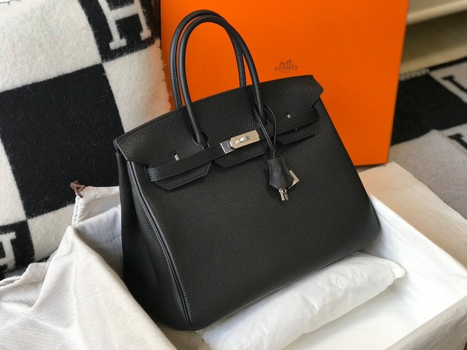 Hermes Birkin 35Cm Black Togo Leather Silver Hardware view 3