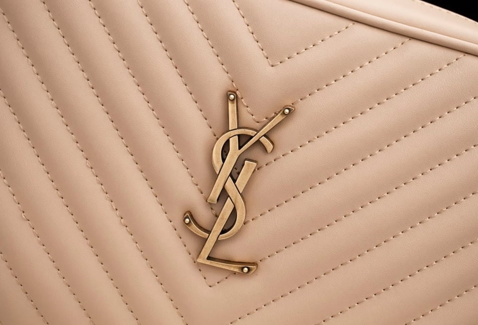 Saint Laurent Lou Camera Bag In Quilted Leather Beige Gold 23Cm view 6