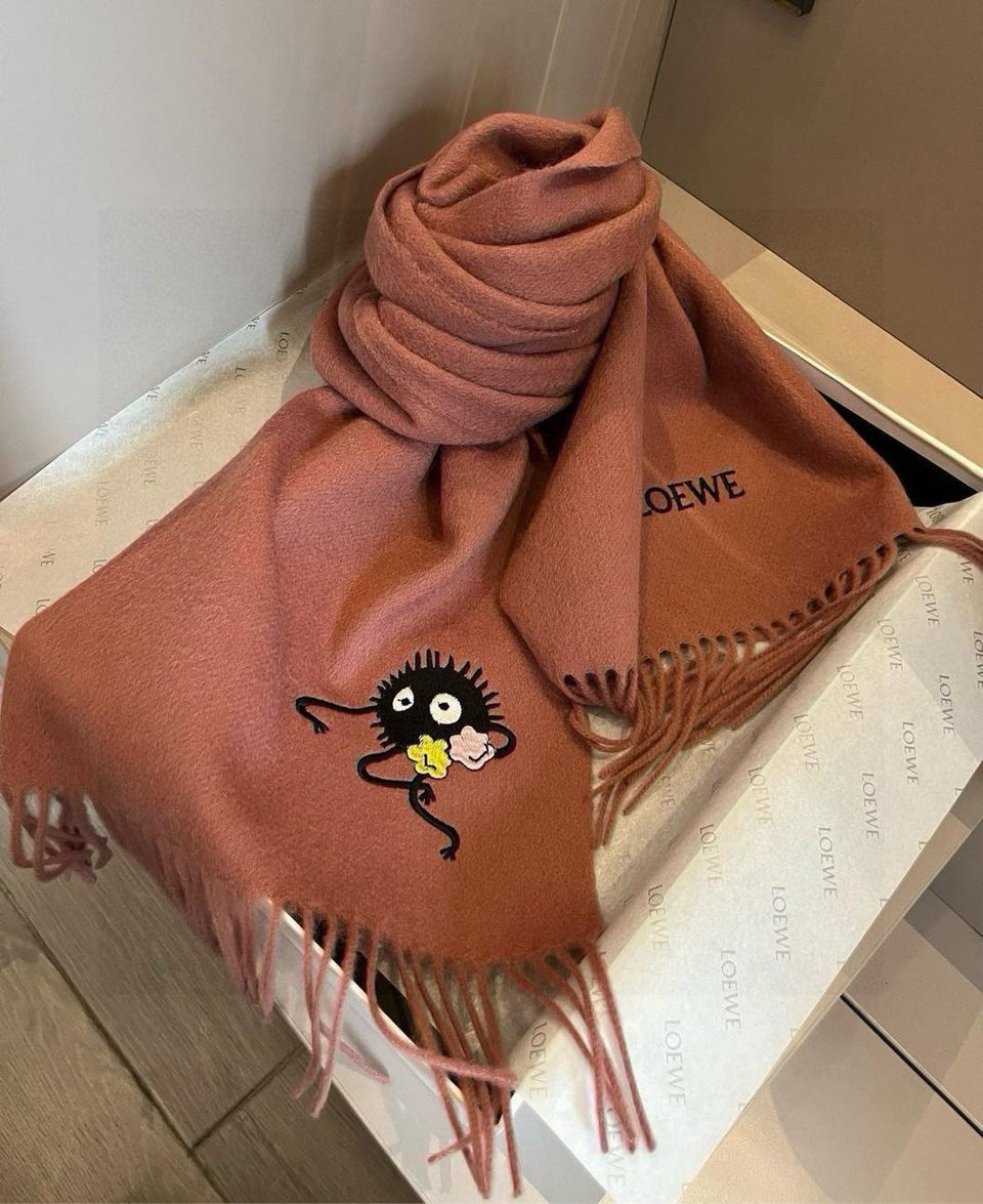 Loewe Mohair Scarf Soot Sprite Pink For Women 180cm view 2