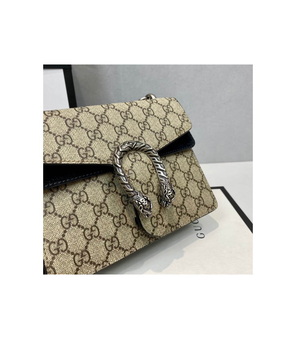 Gucci Dionysus GG Supreme Mini Bag Black 20cm view 8