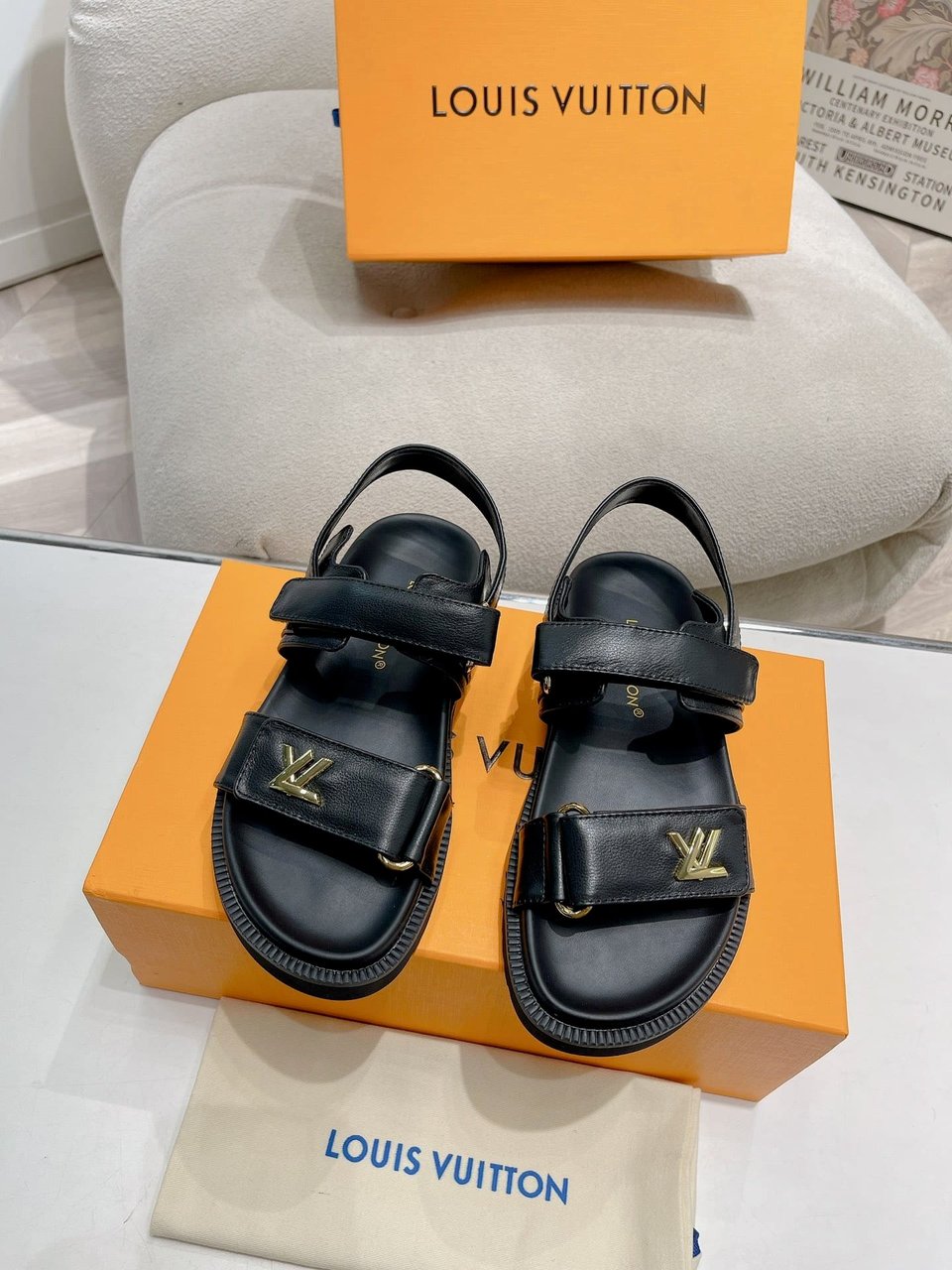 Louis Vuitton Lv Sunset Flat Comfort Sandals Black 1Abw6W view 11