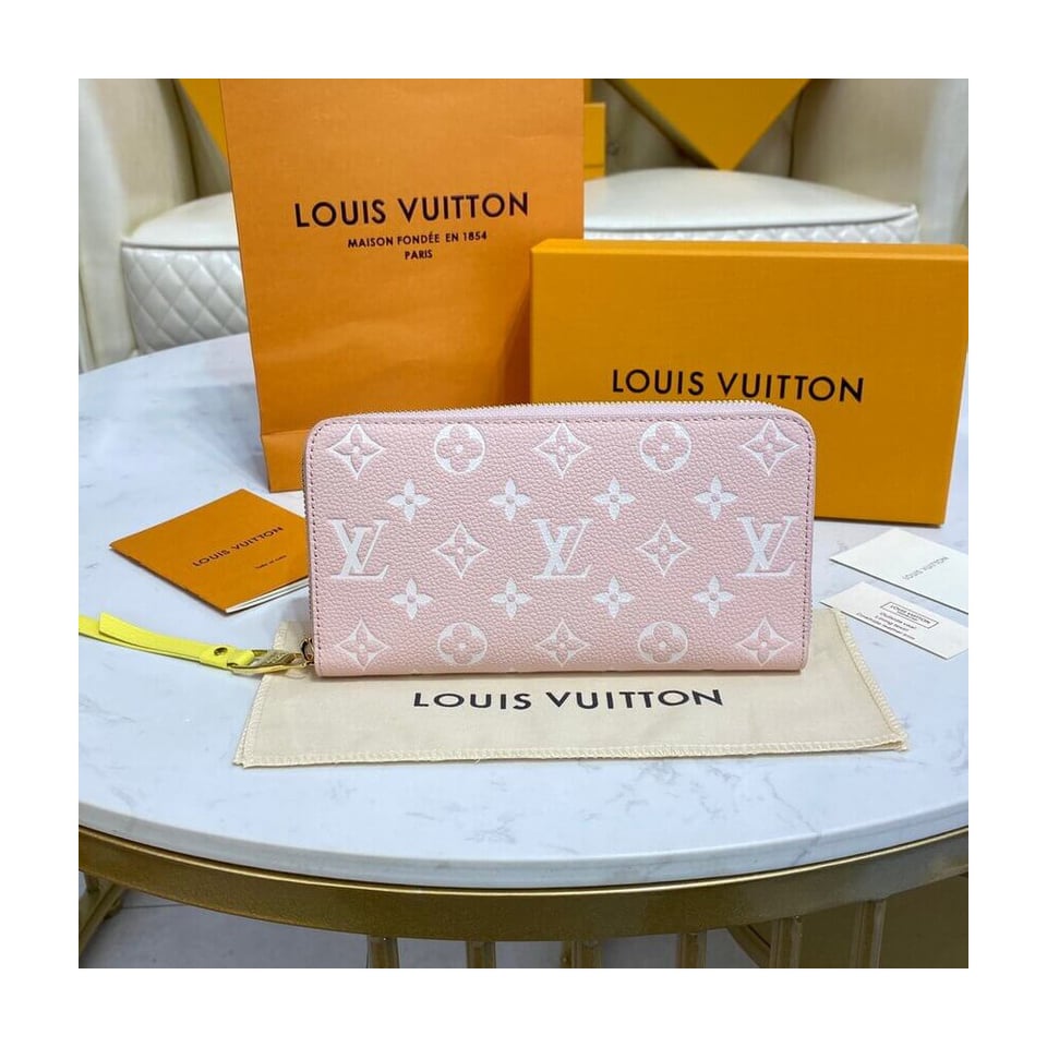Louis Vuitton Monogram Empreinte Leather Zippy Wallet Pink view 3