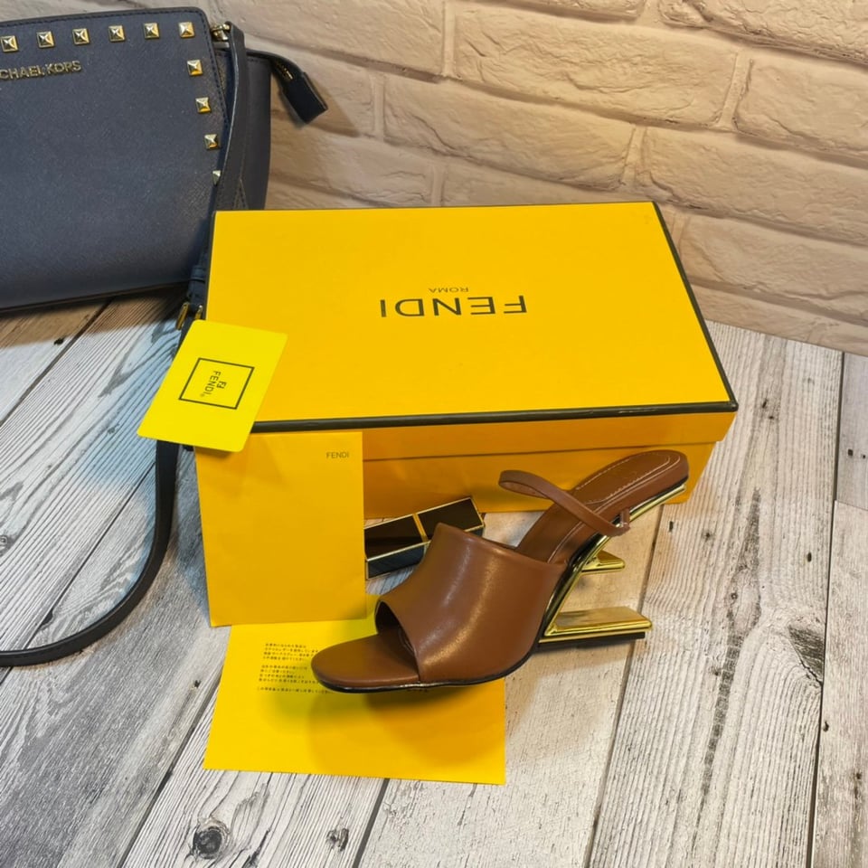 Fendi First Leather High-Heeled Sandals Brown 8R8212Na7F1Gqi view 8