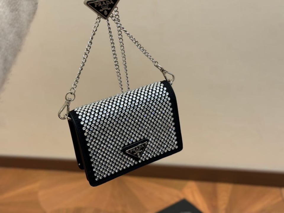 Prada Cardholder With Shoulder Strap And Crystals 13Cm view 9
