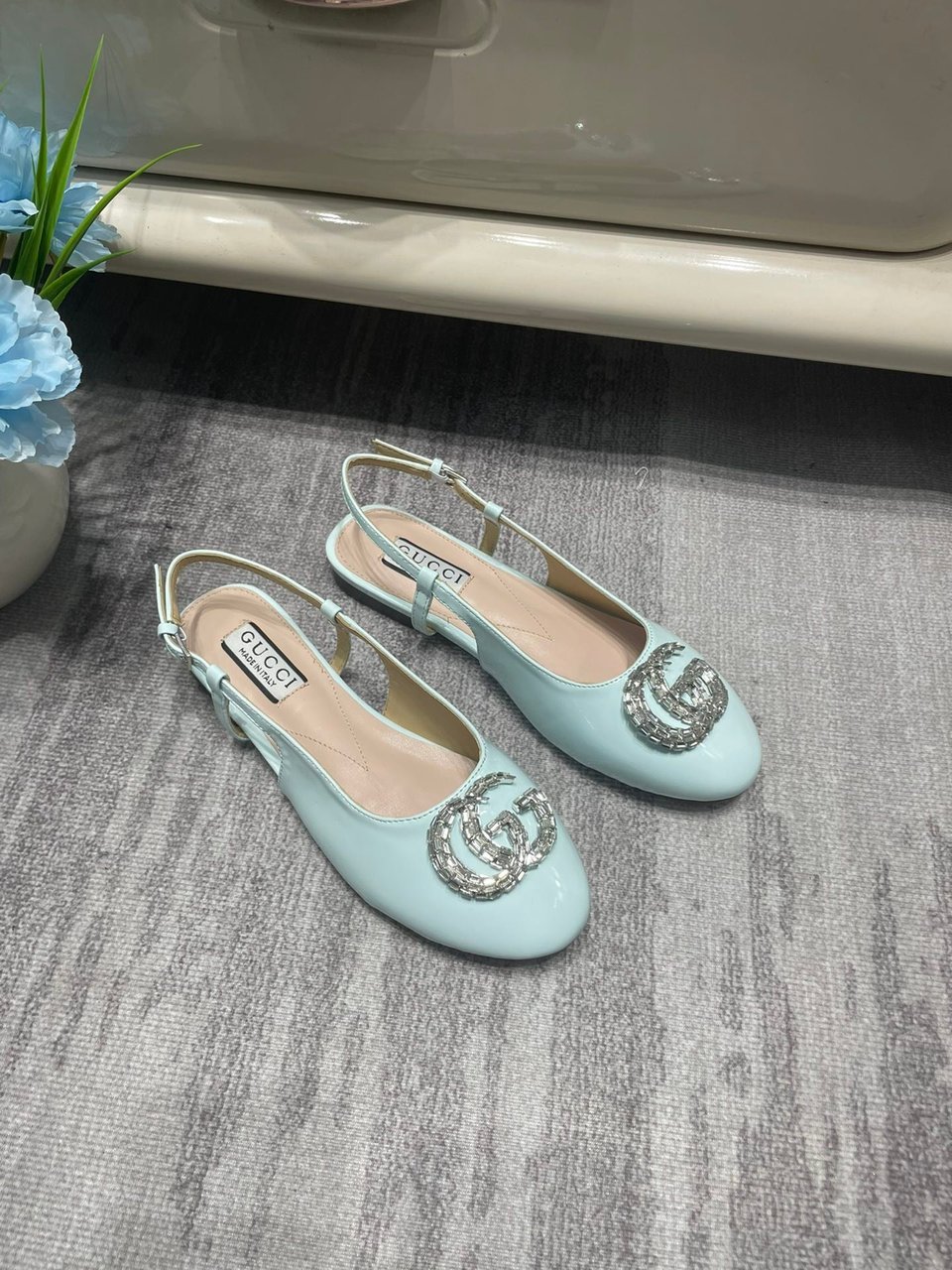 Gucci Women’S Ballerina With Double G Pale Green 762765 Bnc00 3401 view 5
