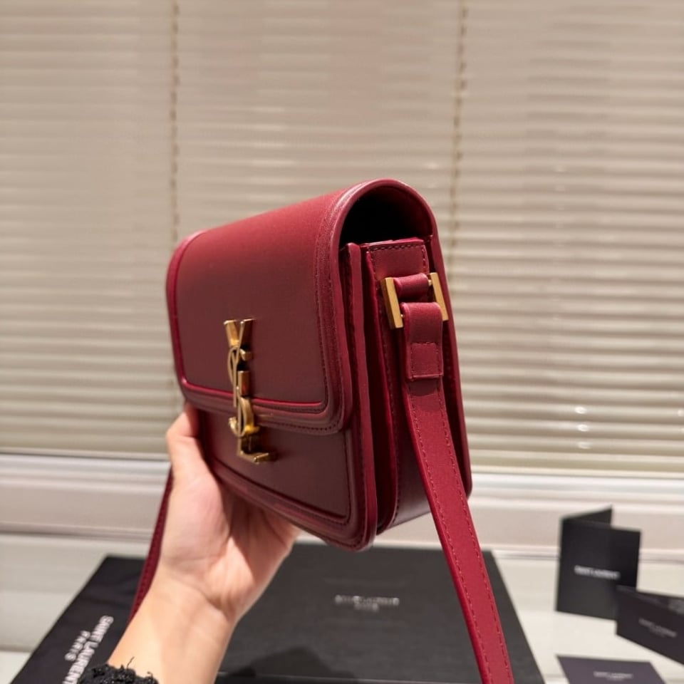 Saint Laurent Solferino Medium Satchel In Box Leather Lining Red 23Cm view 4