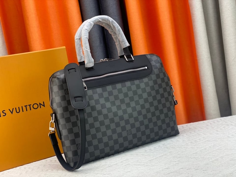 Louis Vuitton Porte Documents Jour Briefcase Damier Black 37Cm N48260 view 3