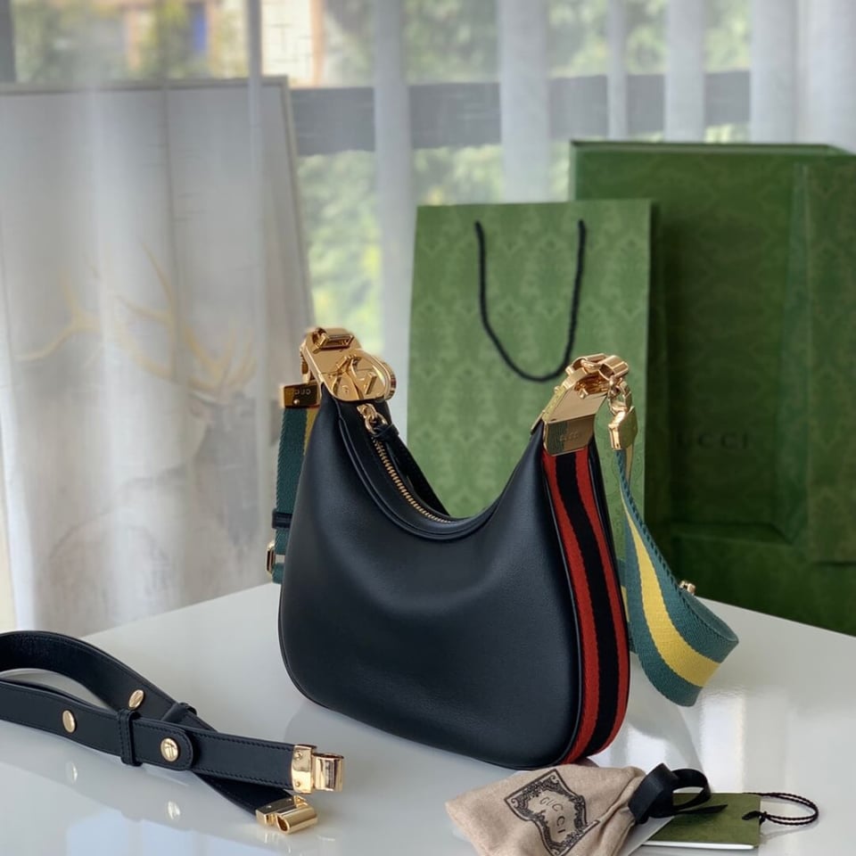 Gucci Black Leather Attache Small Shoulder Bag view 7