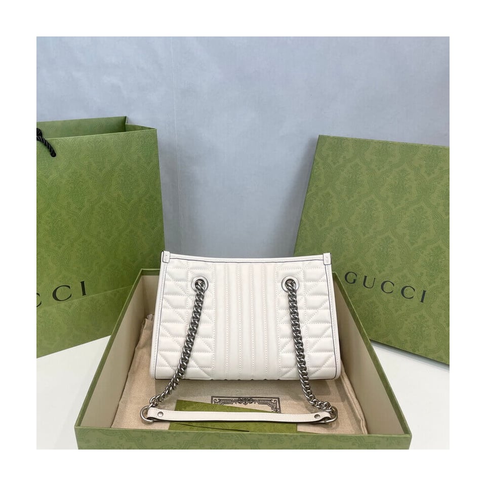 Gucci GG Marmont Small Tote Bag White view 11