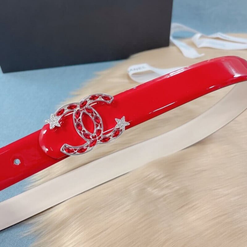 Chanel Patent Leather CC Logo Skinny Belt view 9