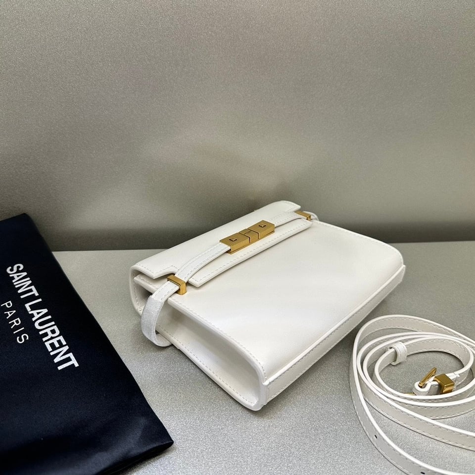 Saint Laurent Manhattan Small Shoulder Bag In Box Saint Laurent Leather White 19Cm view 7