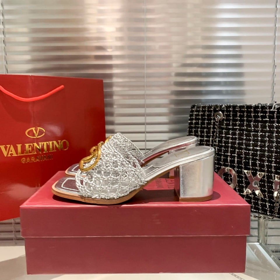 Valentino Garavani Vlogo Sandal Silver view 5