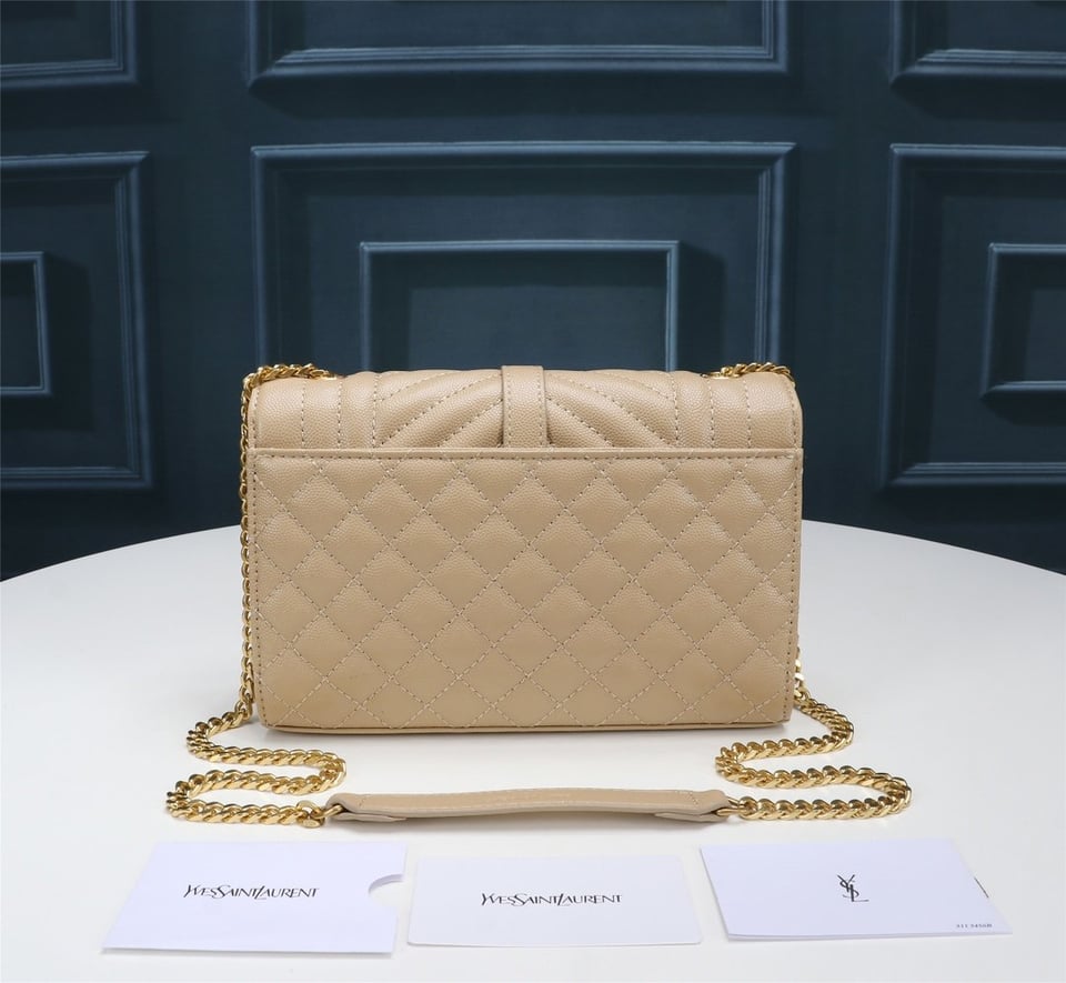 Saint Laurent Envelope Small Bag In Mix Matelasse Grain De Poudre Embossed Beige view 5