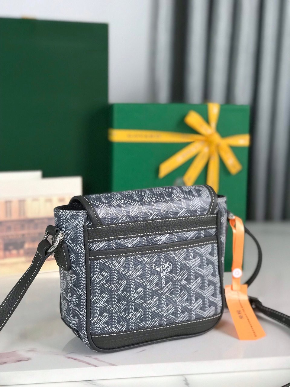 Goyard Grand Bleu 16 Cm Gray Goyardine Canvas And Lambskin view 10