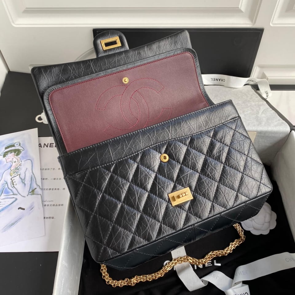 Chanel 2.55 Reissue 227 Aged Calf Black Flap Bag 28cm view 14