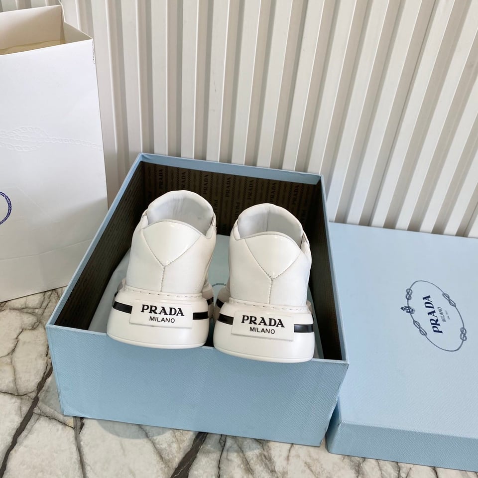 Prada Macro Re-Nylon And Brushed Leather Sneakers White 2Eg3763Lf5F0009 view 11
