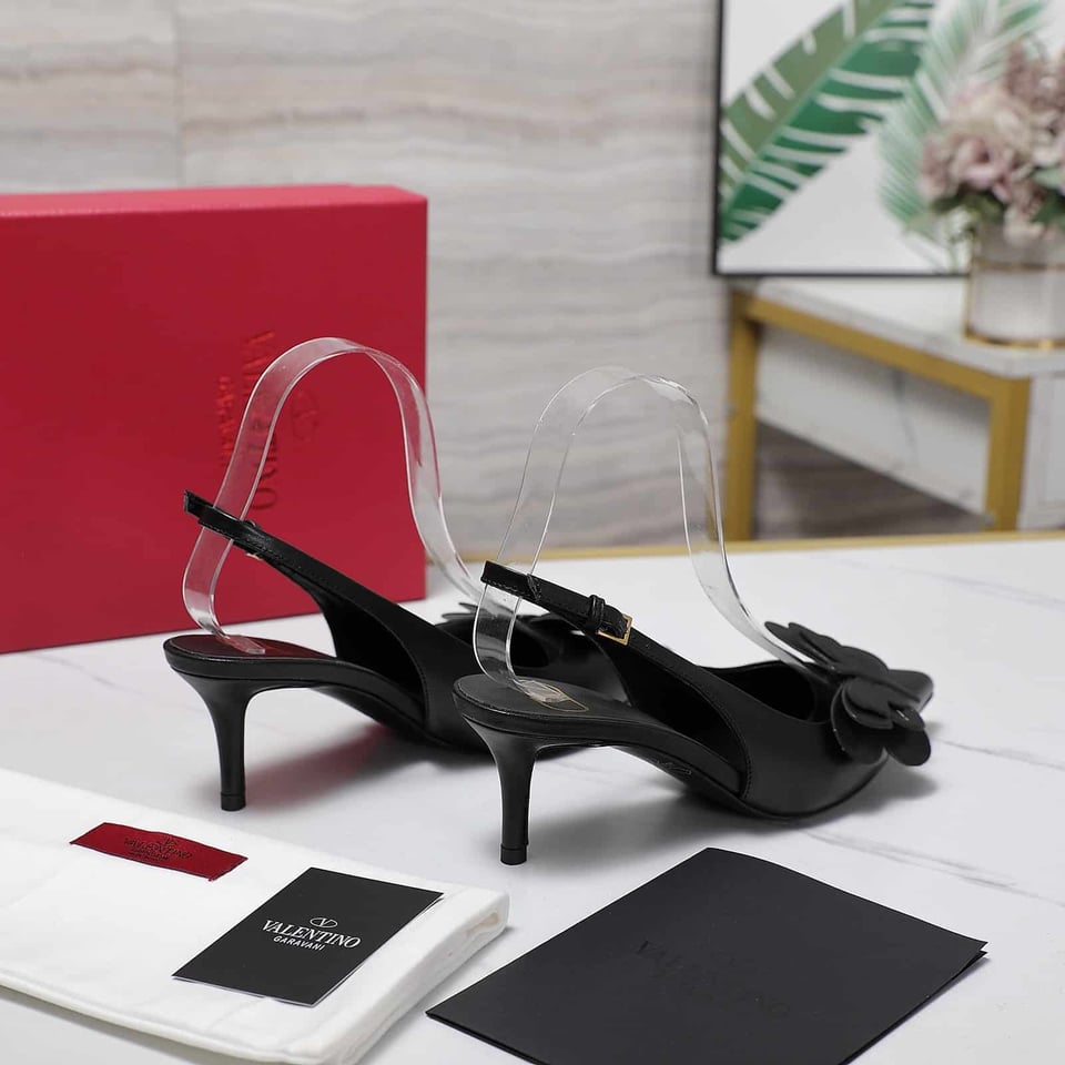 Valentino Garavani Papier Phalène Slingback Pumps Black view 7