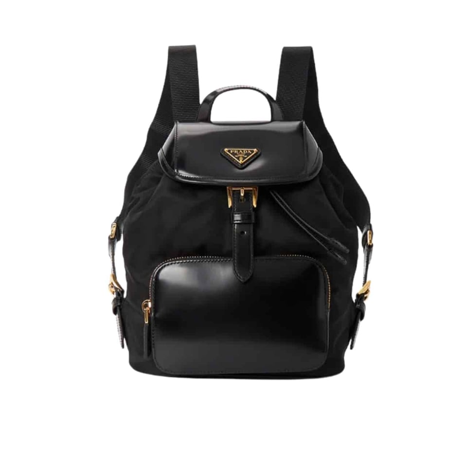 Prada Women Re Nylon And Brushed Backpack Black 27Cm view 2