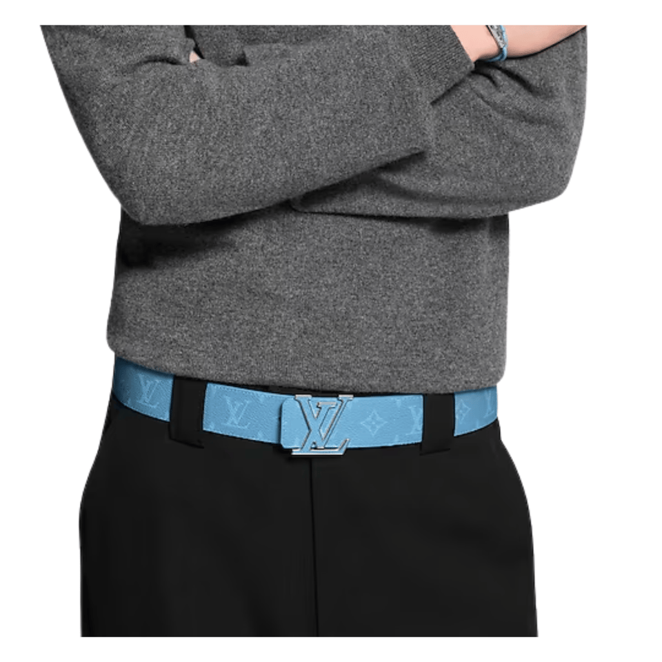Louis Vuitton LV Initiales Two Sides 40mm Reversible Men Belt Blue M8965T view 4