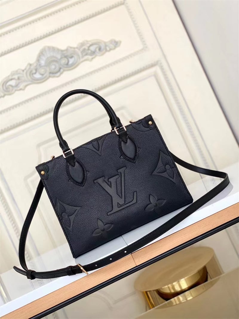 Louis Vuitton Onthego PM Monogram Empreinte Handbag Black 25cm M45653 view 4
