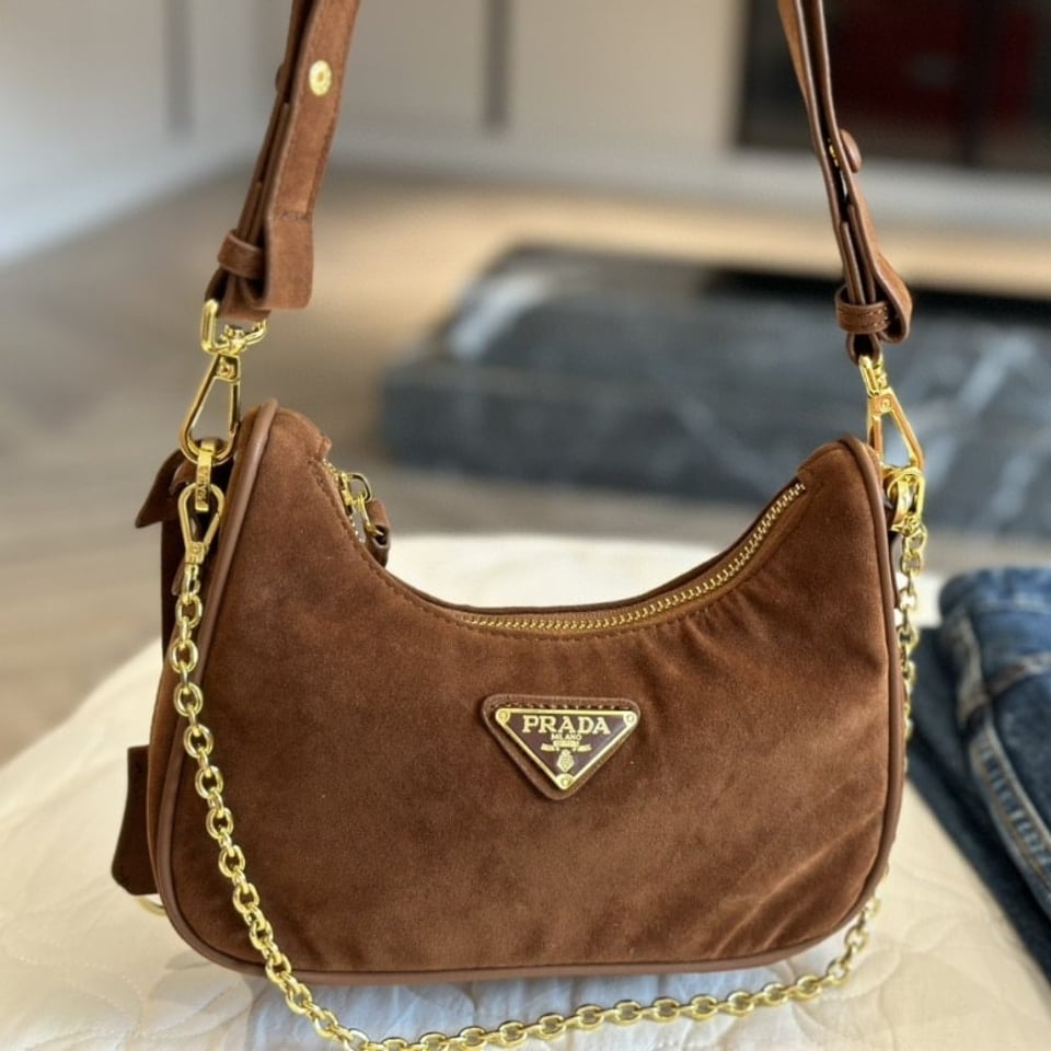 Prada Re Edition Suede Mini Bag Cocoa Brown 22Cm view 3