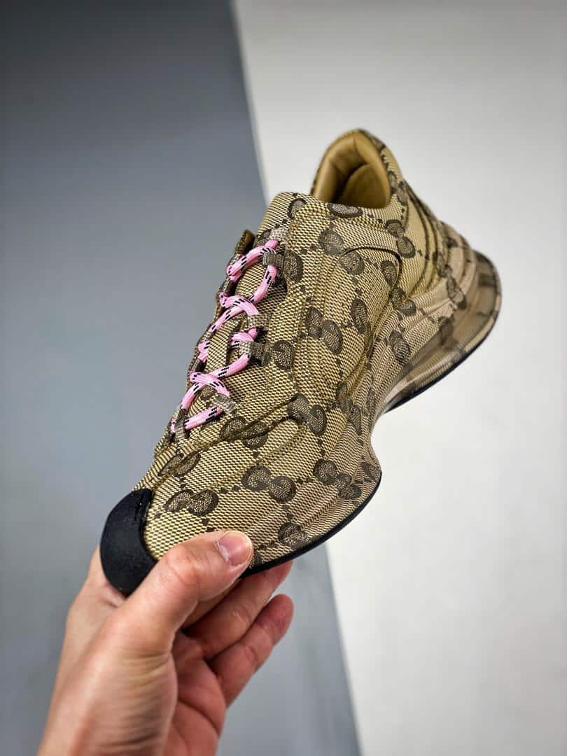 Gucci Women’S Gucci Run Sneaker In Water Transfer Printed Leather Beige 725612 Aabeb 9742 view 7