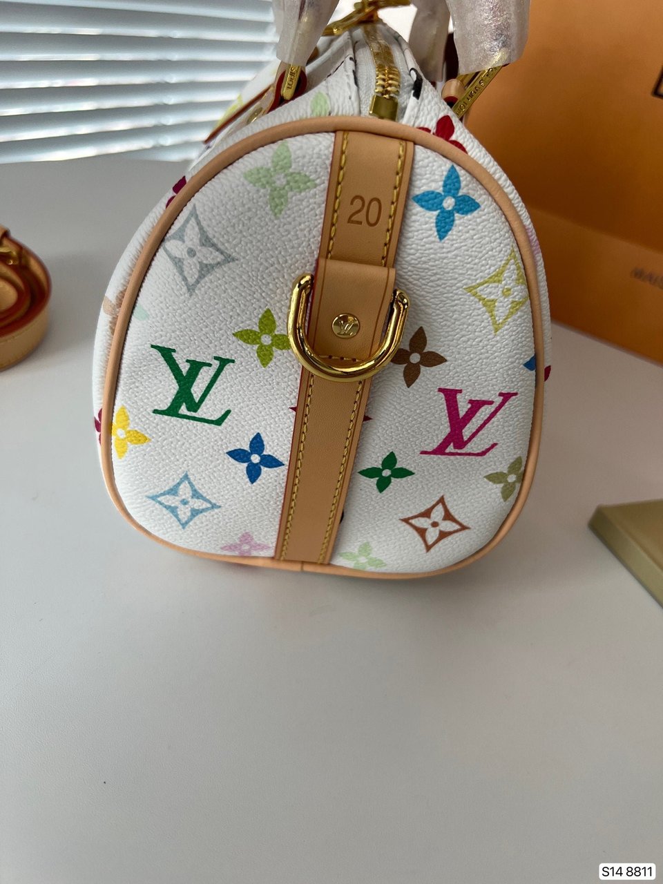 Louis Vuitton X Takashi Murakami Monogram Blanc White Multicolor Mini Speedy 20Cm view 6