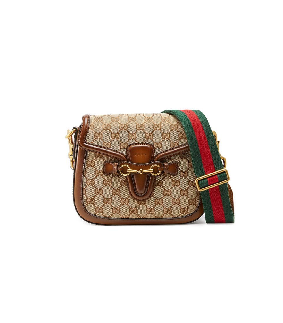 Gucci Lady Web Original GG Medium Shoulder Bag Brown view 2