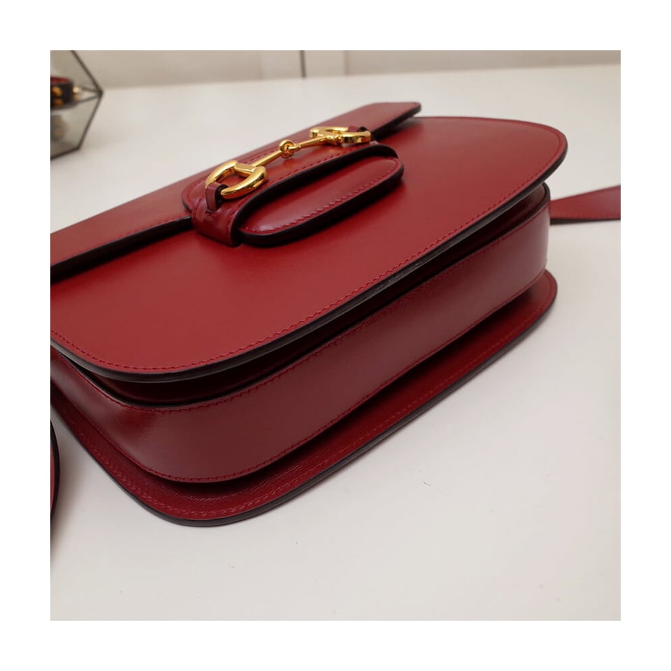 Gucci Horsebit 1955 Shoulder Bag In Red Leather view 13