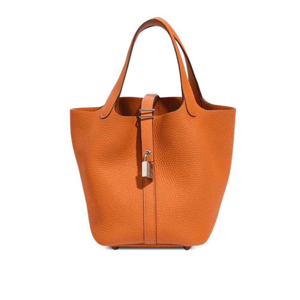Hermes Picotin Lock Bag In Taurillon Clemence Orange 22Cm view 2
