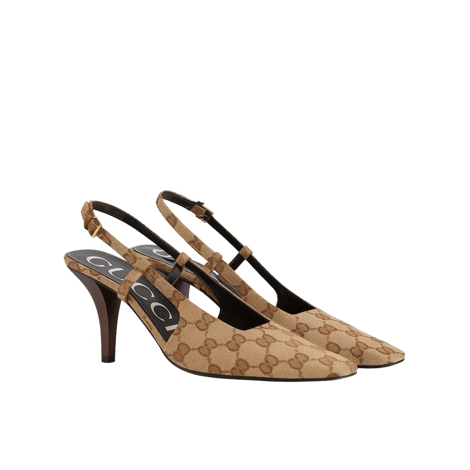 Gucci Women?S Gg Slingback Pump Beige ?675420 Ky980 9763