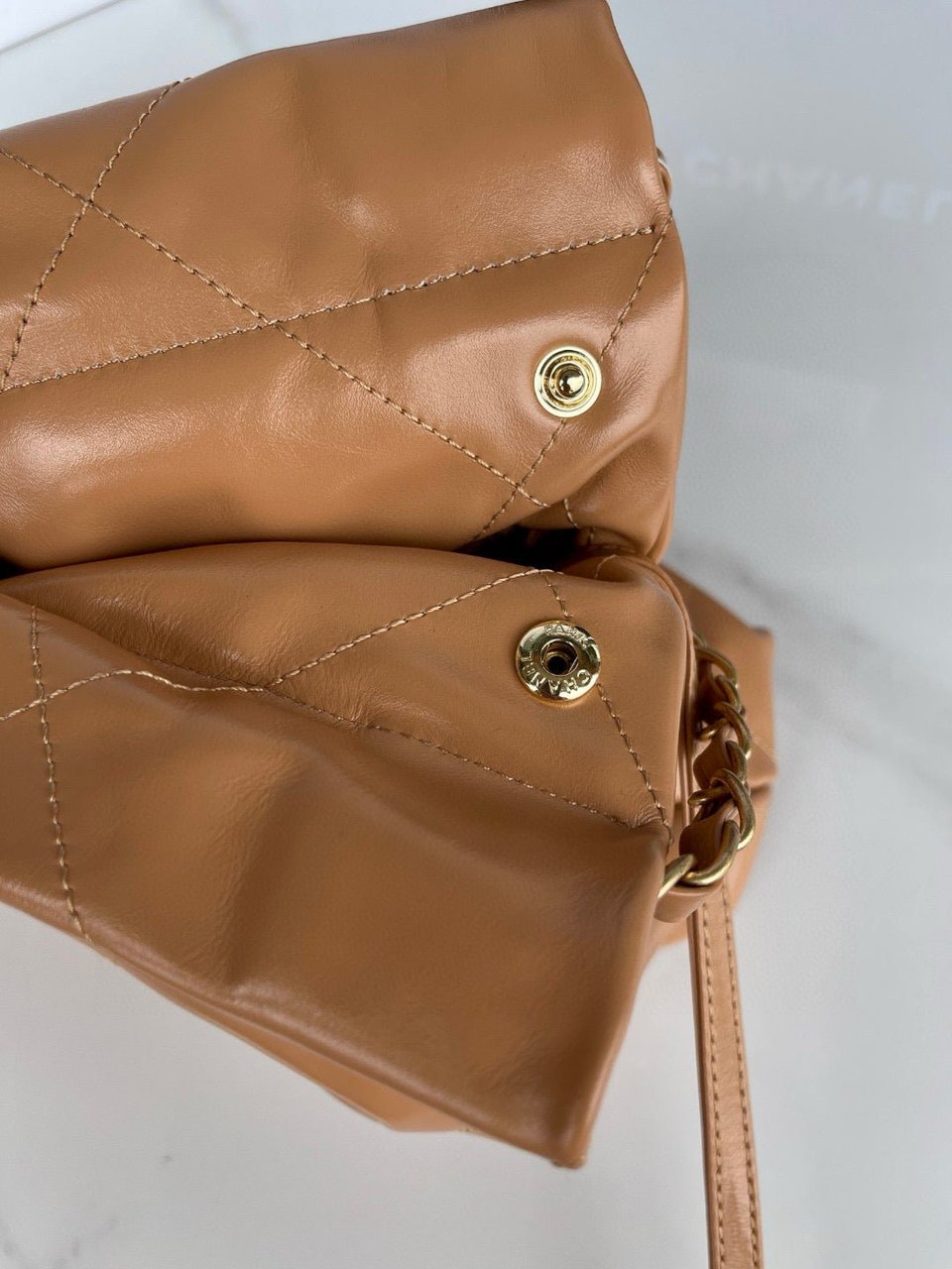 Chanel 22 Hobo Brown Calfskin Gold Hardware view 6