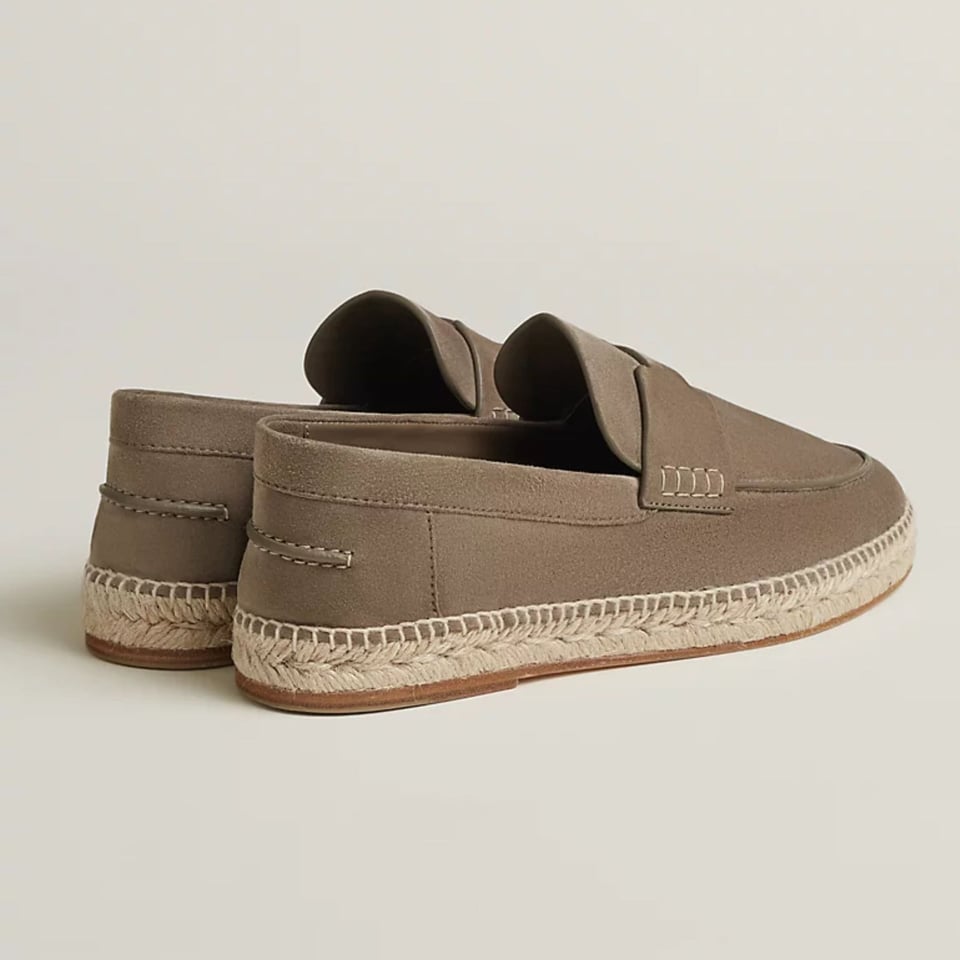 Hermes Trip Espadrille Étoupe Color Suede Goatskin H211874ZHX3400 view 4