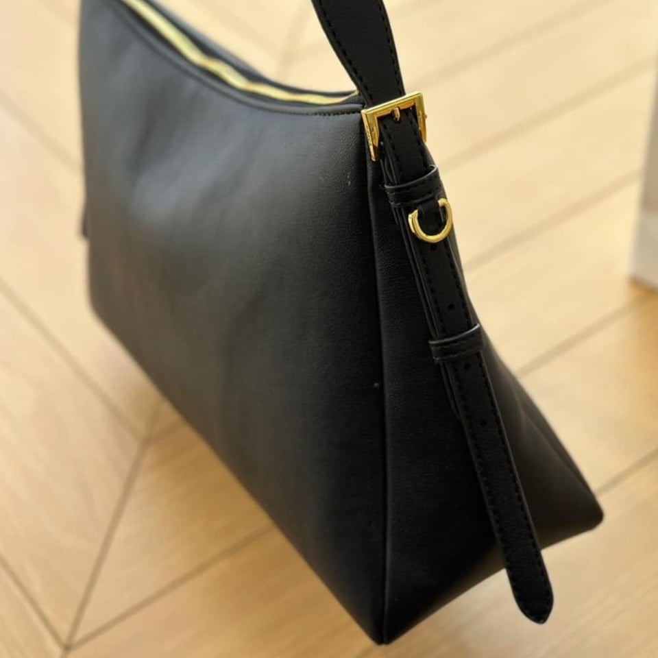 Prada Aimée Large Leather Shoulder Bag Black 39Cm view 4