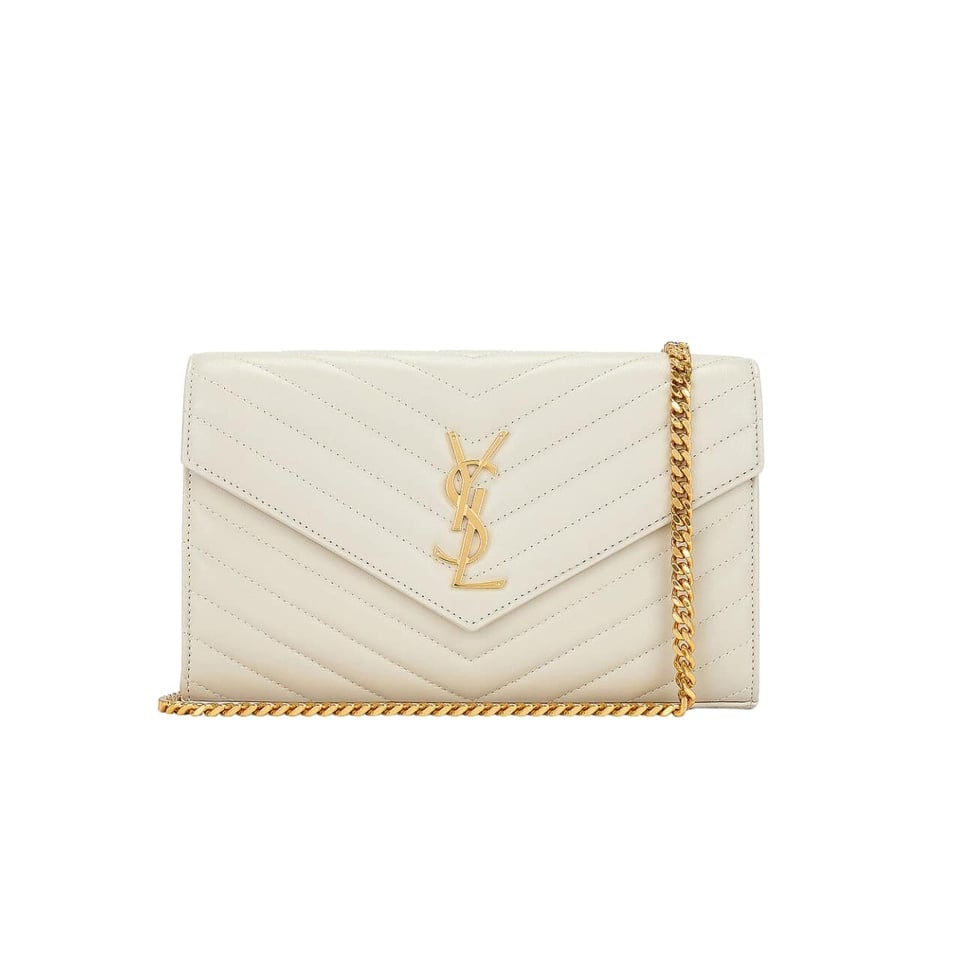 Saint Laurent Classic Cassandre Chain Wallet Bag White 24Cm view 2