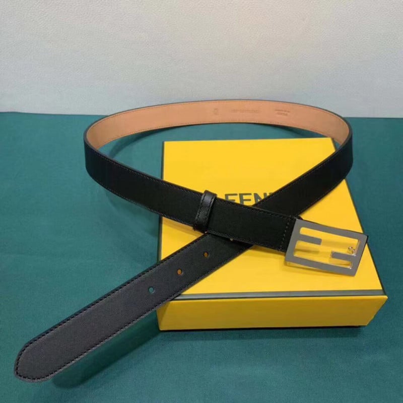 Fendi Baguette 30mm FF Buckle Belt 8C05311 Black view 2