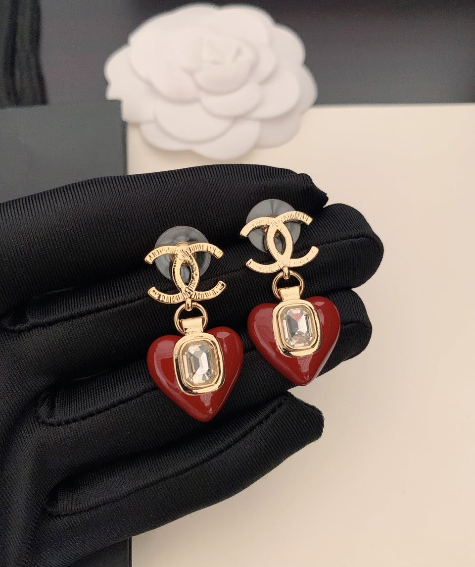 Chanel Heart Earrings view 6