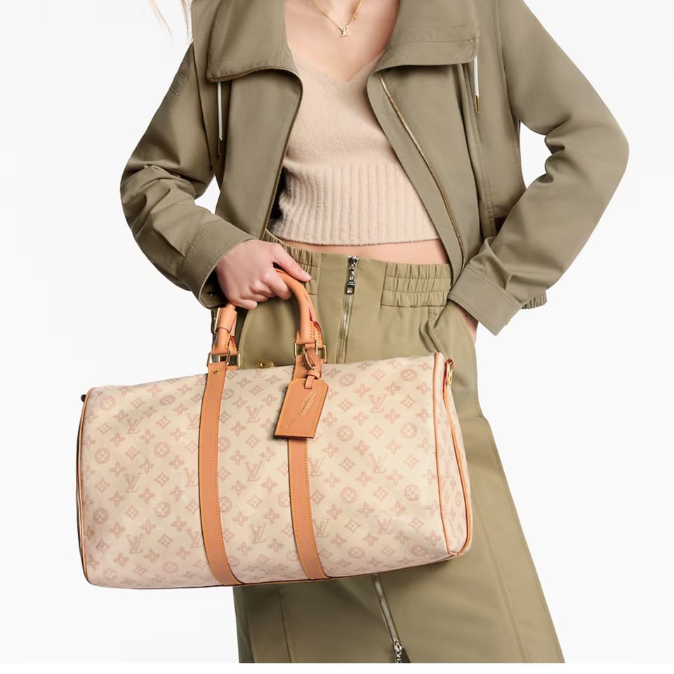 Louis Vuitton Keepall Bandoulière Bag 45cm/17.7in Monogram Dune / Beige M28238 view 2