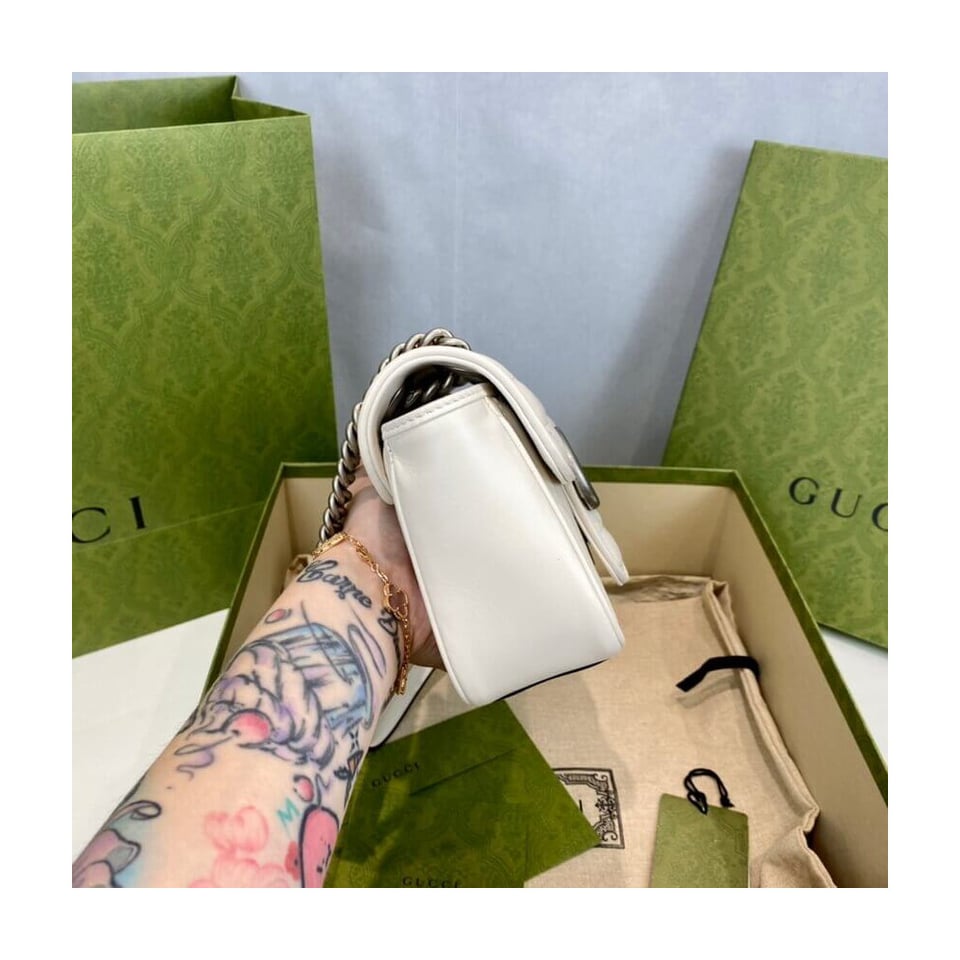Gucci GG Marmont Mini Shoulder Bag White view 9