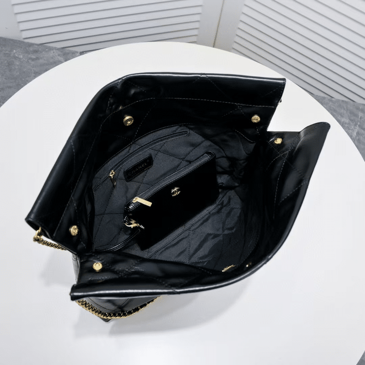 Chanel 22 Handbag Black 35cm/13.8in As3261 view 7