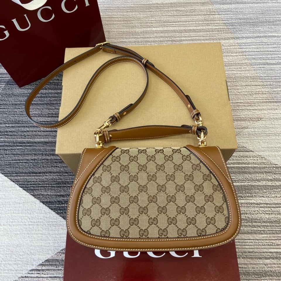 Gucci Blondie Small Top Handle Bag Brown Canvas view 6