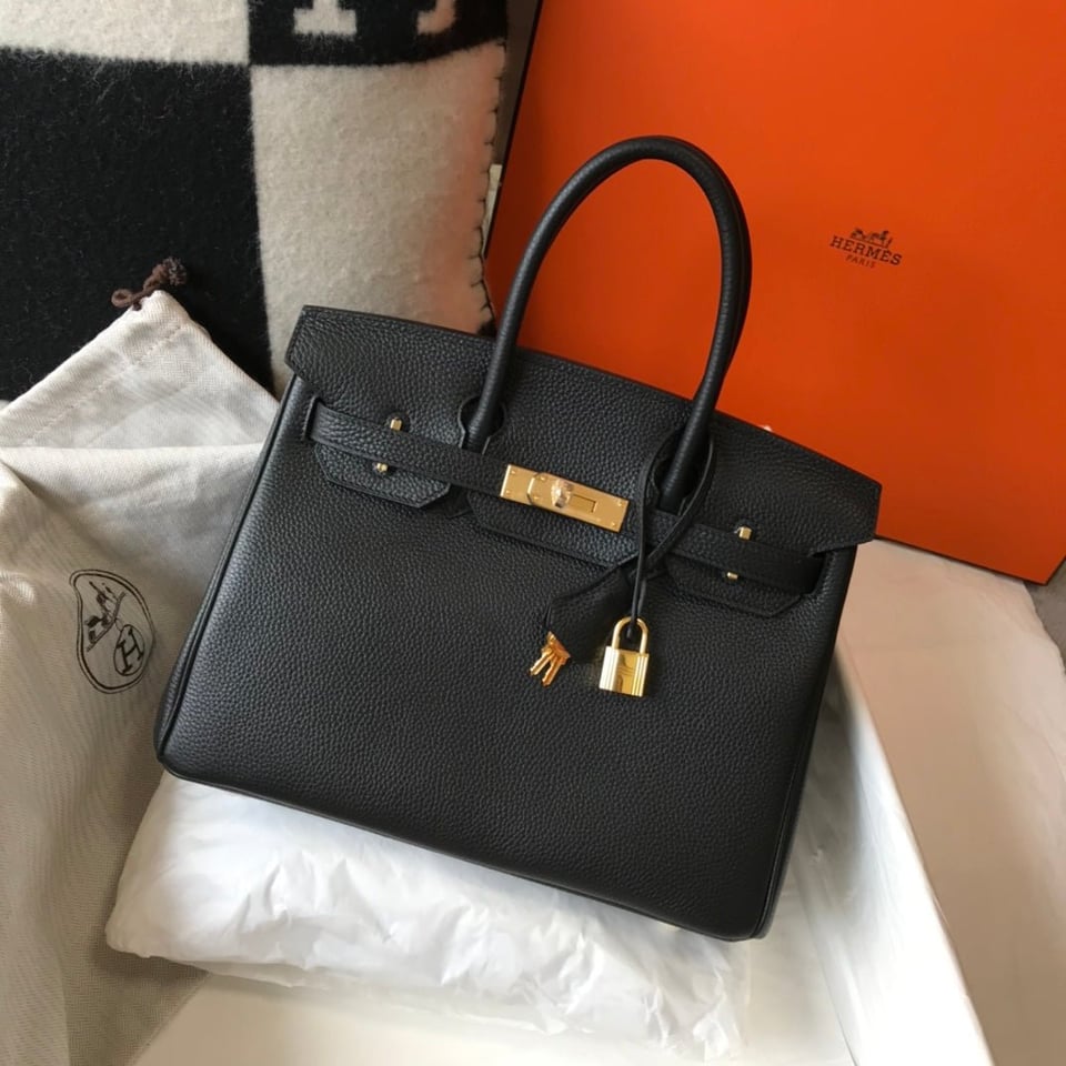 Hermes Birkin 30Cm Black Togo Leather Gold Hardware view 2