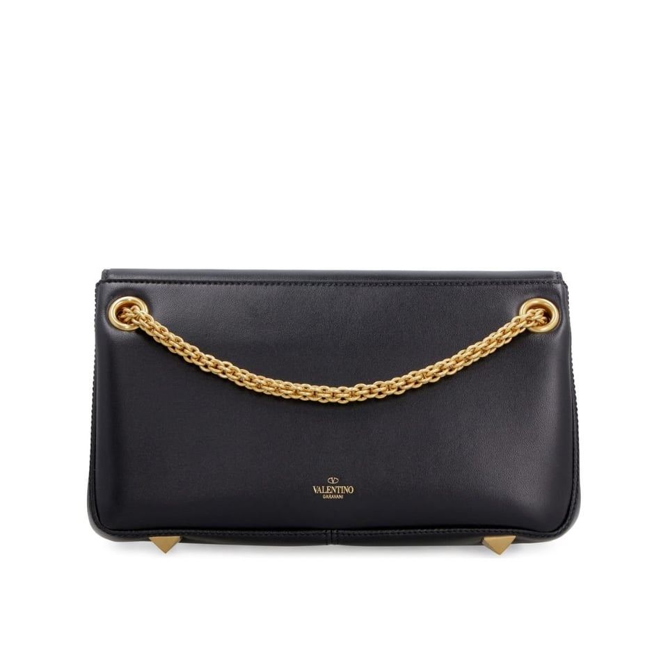 Valentino Garavani Stud Sign Nappa Shoulder Bag Black 28cm view 5