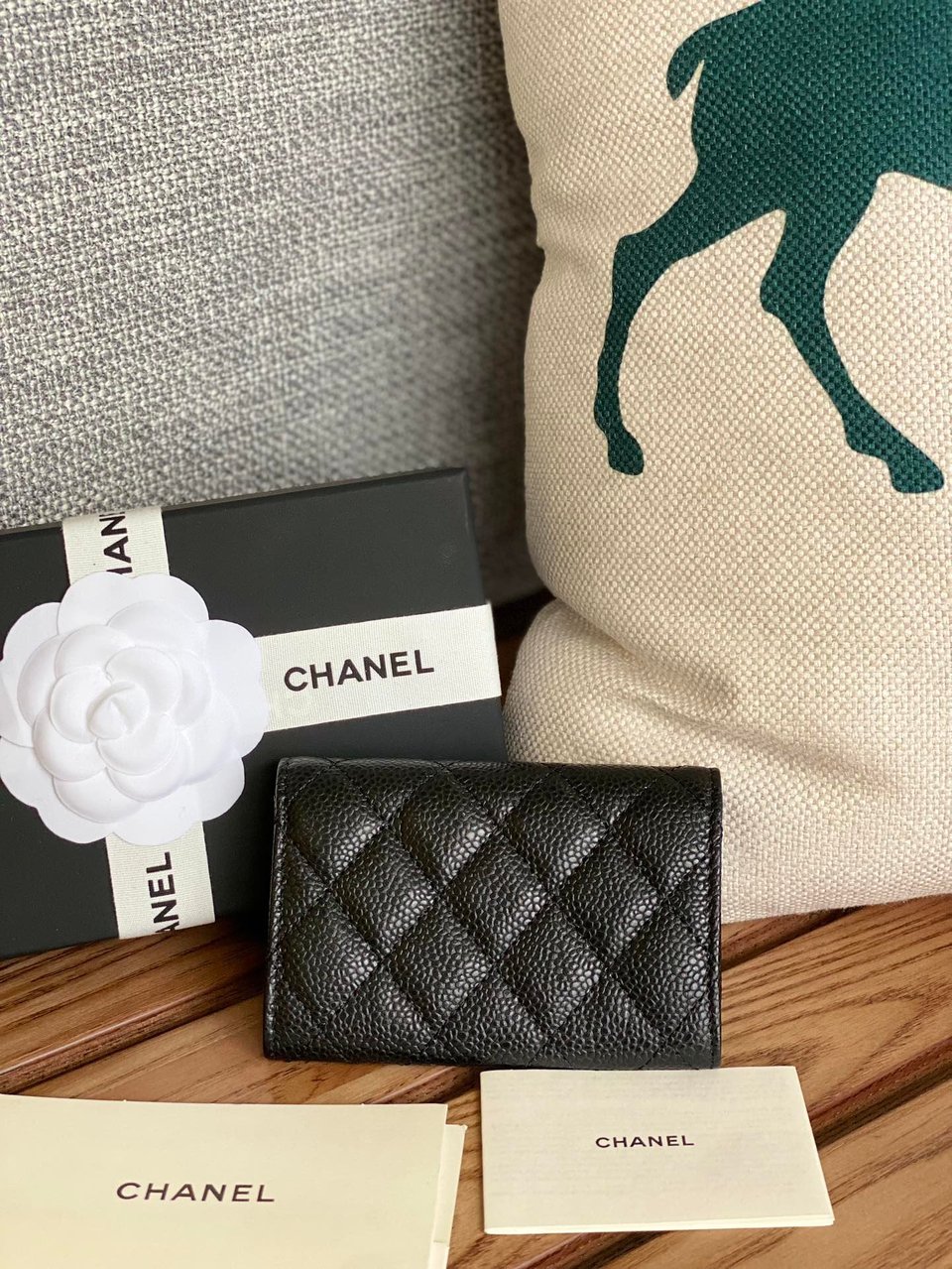 Chanel Small Wallet 11Cm Black Caviar Silver Hardware view 9