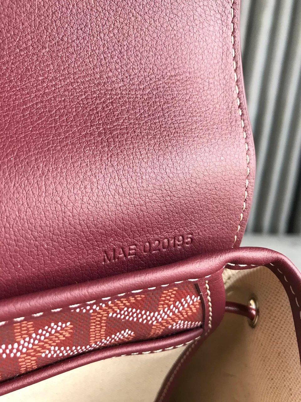 Goyard Alpin Mini Backpack 21 Cm Wine Red Lambskin And Goyardine Canvas view 9